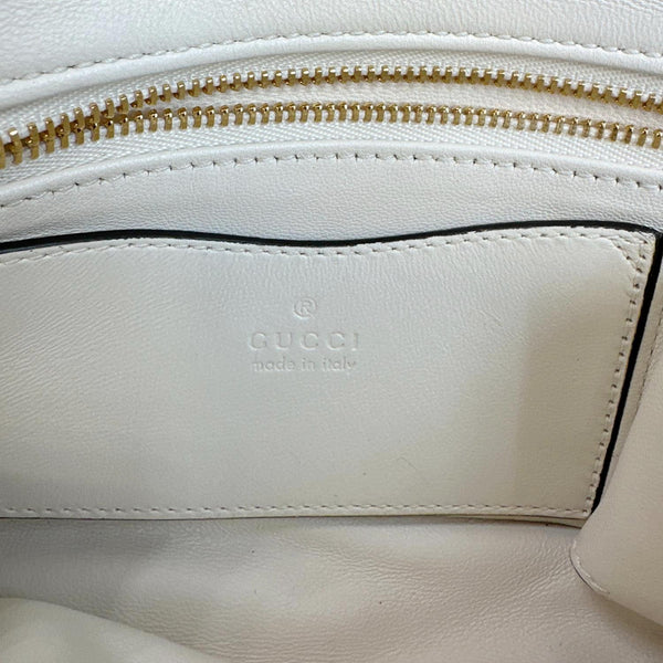GUCCI GG Milano Mini Leather Top Handle Shoulder Bag Off White 806017