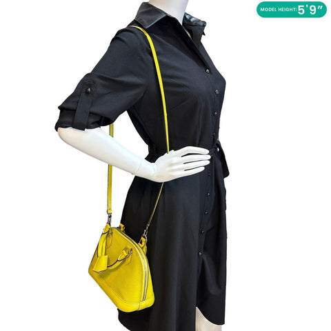 LOUIS VUITTON Alma BB Epi Leather Satchel Bag Yellow