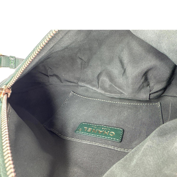 CHANEL Banane Quilted Calfskin Leather Waist Bag Green