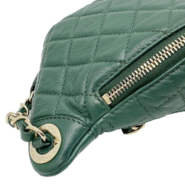 CHANEL Banane Quilted Calfskin Leather Waist Bag Green