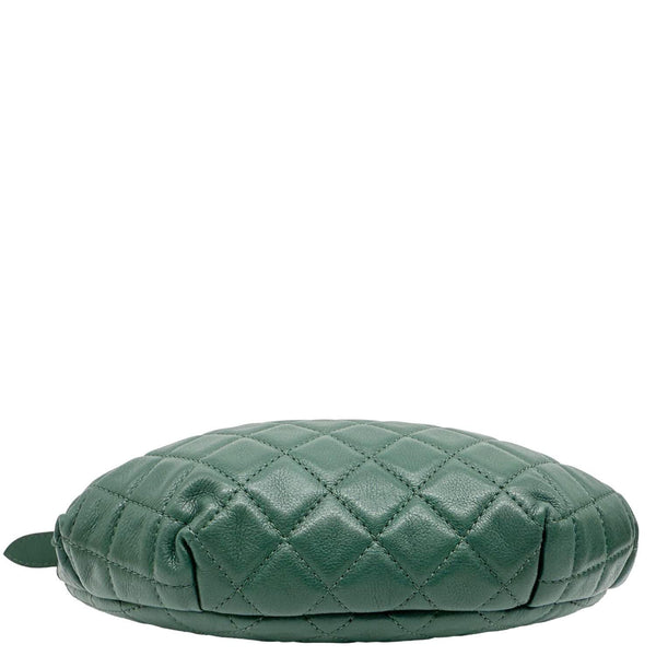 CHANEL Banane Quilted Calfskin Leather Waist Bag Green