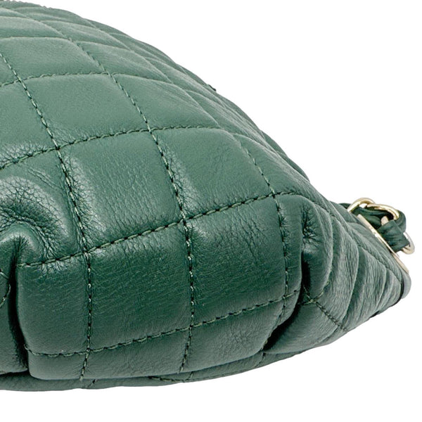 CHANEL Banane Quilted Calfskin Leather Waist Bag Green