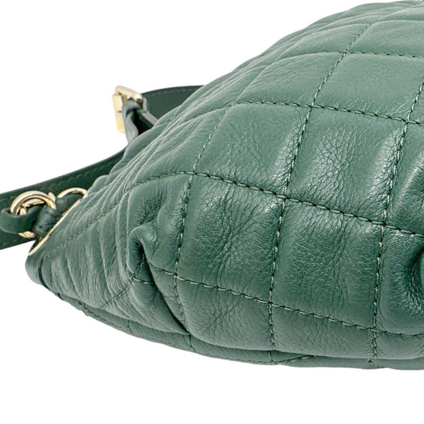 CHANEL Banane Quilted Calfskin Leather Waist Bag Green