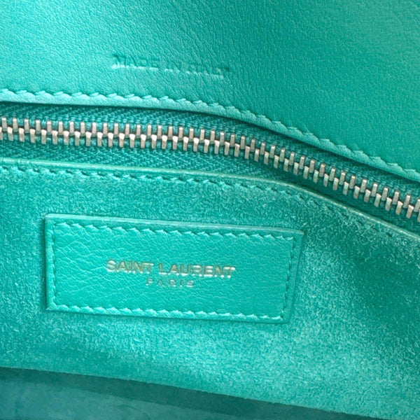YVES SAINT LAURENT Sac de Jour Smooth Calfskin Leather Satchel Bag Green