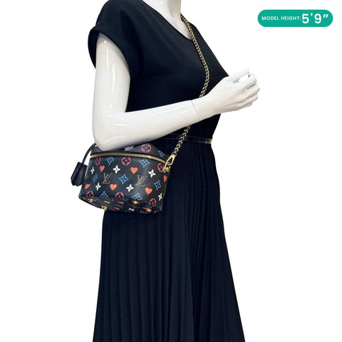 LOUIS VUITTON Game On Vanity PM Monogram Canvas Shoulder Bag Black