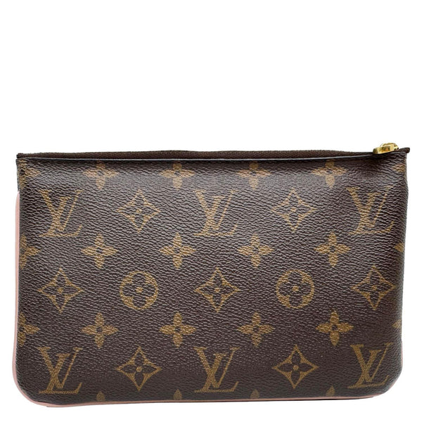 LOUIS VUITTON Double Zip Pochette Blooming Flowers Monogram Canvas Crossbody Bag Brown