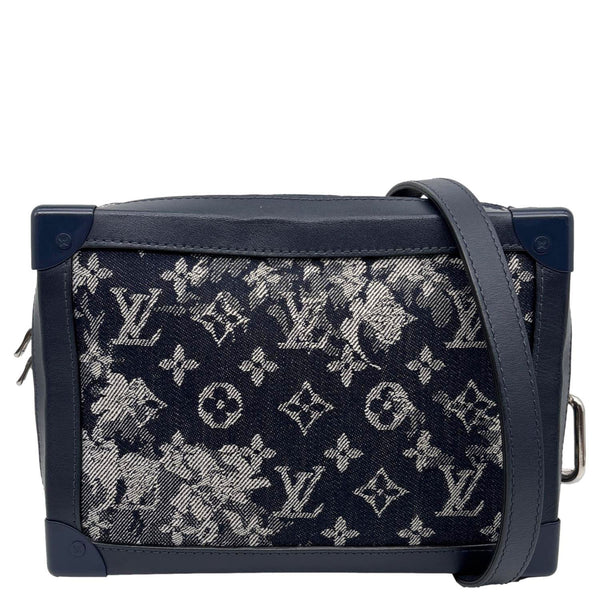 LOUIS VUITTON Soft Trunk  Monogram Tapestry Canvas Crossbody Bag Navy Blue