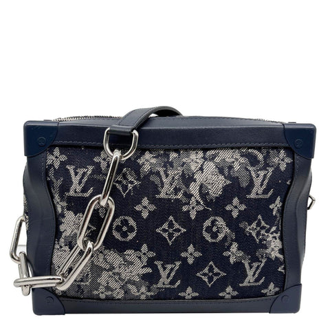 LOUIS VUITTON Soft Trunk  Monogram Tapestry Canvas Crossbody Bag Navy Blue