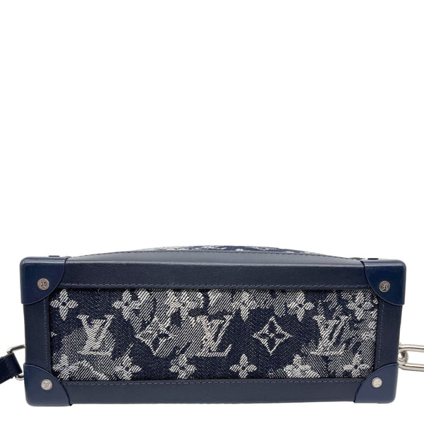 LOUIS VUITTON Soft Trunk  Monogram Tapestry Canvas Crossbody Bag Navy Blue