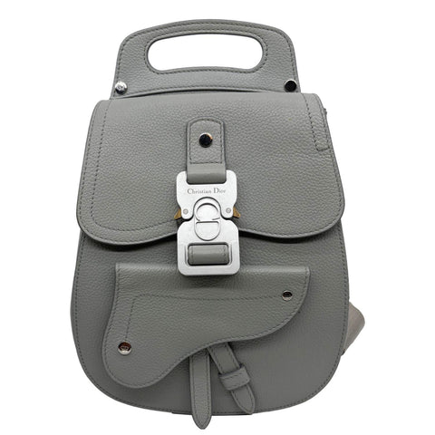 CHRISTIAN DIOR Gallop Mini Grained Calfskin Leather Sling Bag Grey