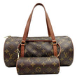 LOUIS VUITTON Papillon 30 Monogram Canvas Satchel Bag Brown