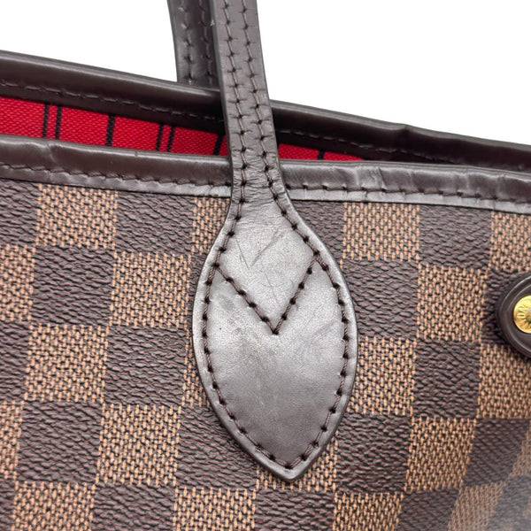 LOUIS VUITTON Neverfull PM Damier Ebene Tote Shoulder Bag Brown