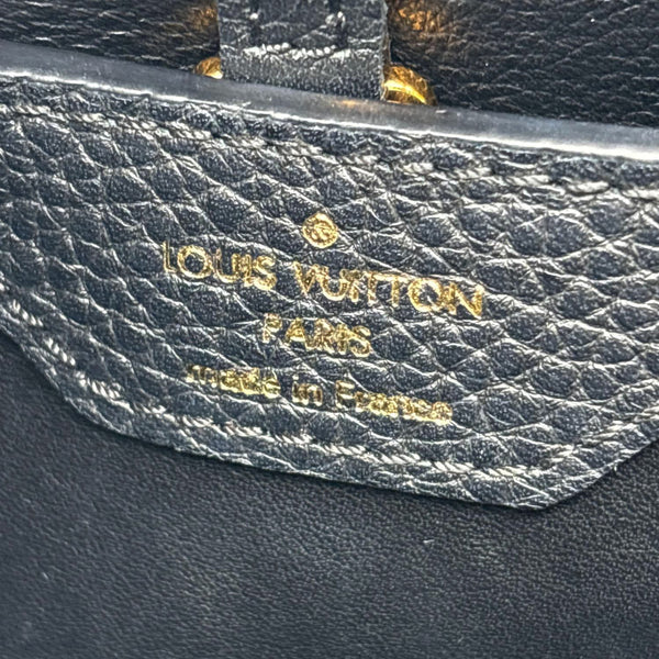 LOUIS VUITTON Capucine MM Iris Bloom Taurillon Snakeskin Leather Shoulder Bag Black