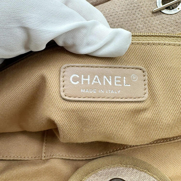 CHANEL Deauville Large Raffia Shopping Tote Bag Tan