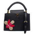 LOUIS VUITTON Capucine MM Iris Bloom Taurillon Snakeskin Leather Shoulder Bag Black
