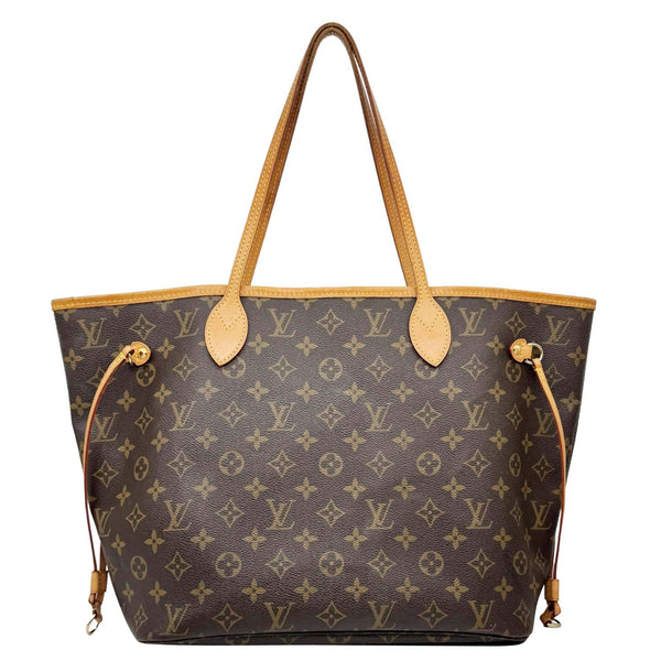 LOUIS VUITTON Neverfull MM Monogram Canvas Tote Bag Brown