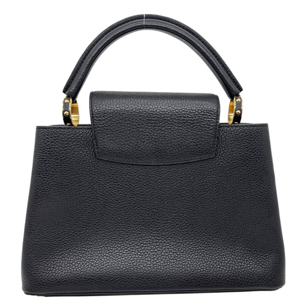 LOUIS VUITTON Capucine MM Iris Bloom Taurillon Snakeskin Leather Shoulder Bag Black