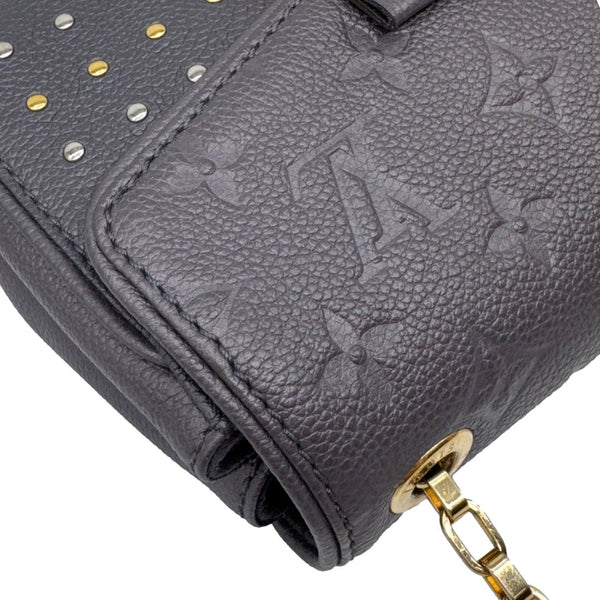 LOUIS VUITTON Saint Germain BB Studded Monogram Empreinte Leather Shoulder Bag Grey