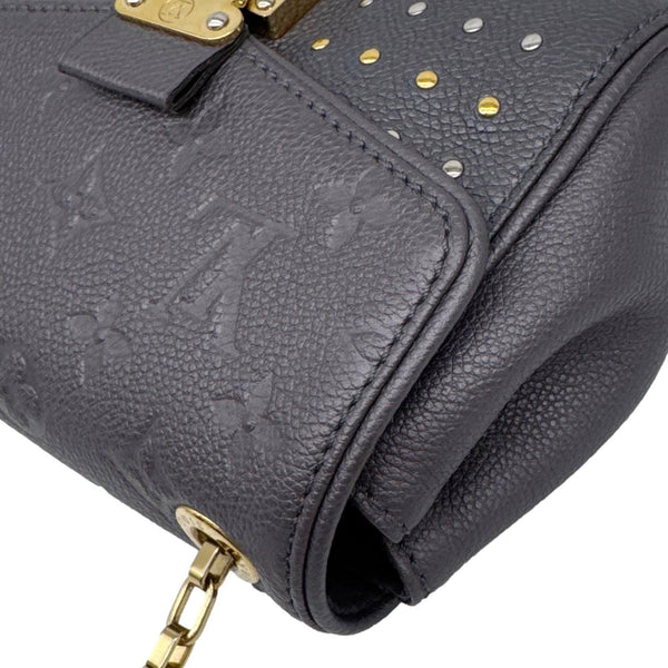 LOUIS VUITTON Saint Germain BB Studded Monogram Empreinte Leather Shoulder Bag Grey