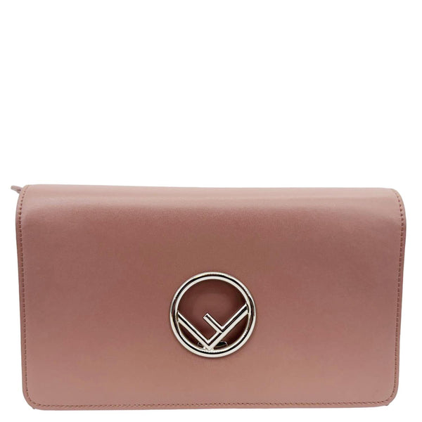 FENDI Vitello Cruise F Leather Wallet on Chain English Rose