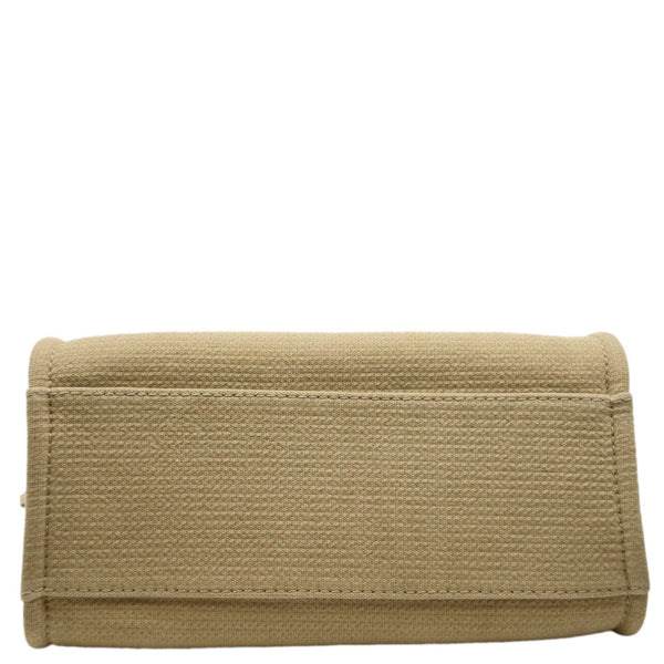 CHANEL Deauville Small Canvas Shopping Tote Bag Taupe