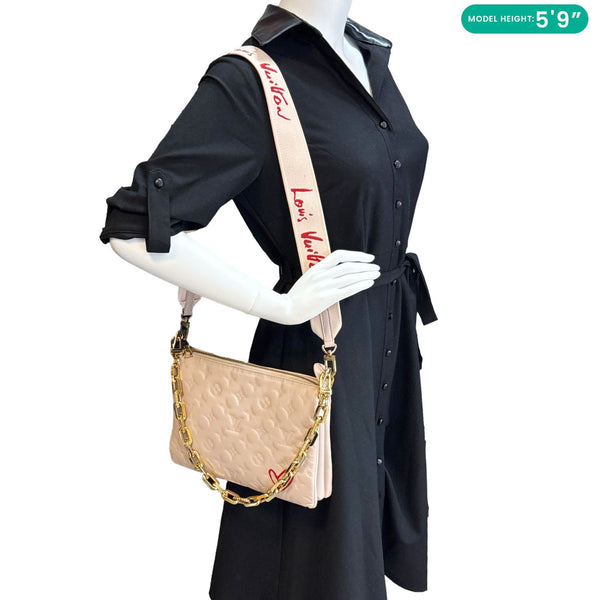 LOUIS VUITTON Fall In Love Coussin Monogram Embossed Shoulder Bag Light Pink