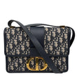 CHRISTIAN DIOR 30 Montaigne Oblique Jacquard Crossbody Bag Navy Blue