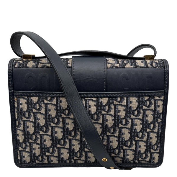 CHRISTIAN DIOR 30 Montaigne Oblique Jacquard Crossbody Bag Navy Blue