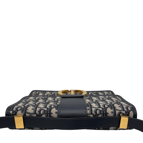 CHRISTIAN DIOR 30 Montaigne Oblique Jacquard Crossbody Bag Navy Blue