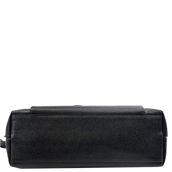 CHANEL Vintage Front Pocket Caviar Leather Shoulder Bag Black