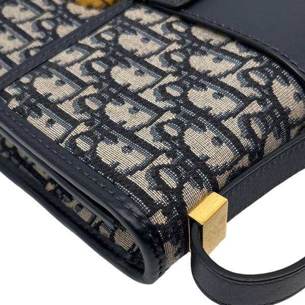 CHRISTIAN DIOR 30 Montaigne Oblique Jacquard Crossbody Bag Navy Blue