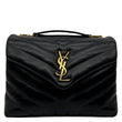 YVES SAINT LAURENT Loulou Quilted Calfskin Leather Shoulder Bag Black