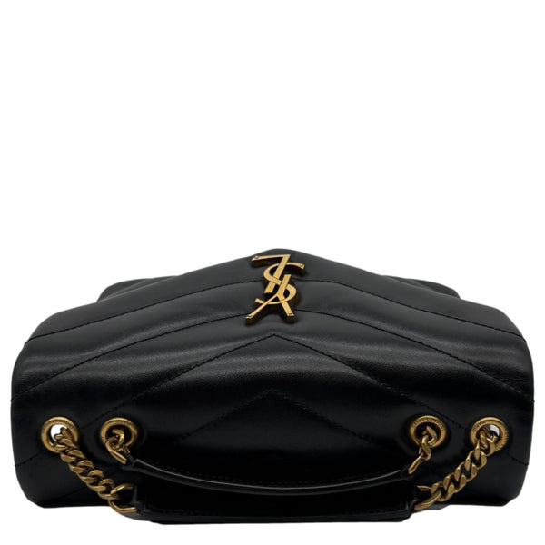 YVES SAINT LAURENT Loulou Quilted Calfskin Leather Shoulder Bag Black