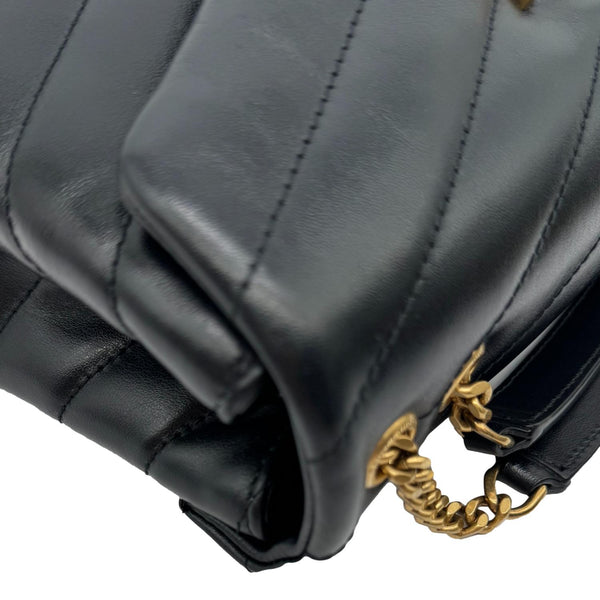 YVES SAINT LAURENT Loulou Quilted Calfskin Leather Shoulder Bag Black