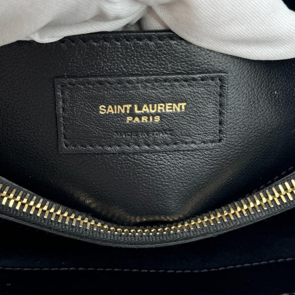 YVES SAINT LAURENT Loulou Quilted Calfskin Leather Shoulder Bag Black