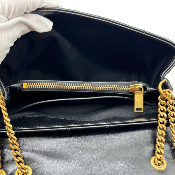 YVES SAINT LAURENT Loulou Quilted Calfskin Leather Shoulder Bag Black