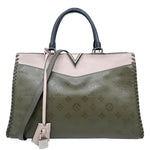LOUIS VUITTON Very Zipped Monogram Leather Tote Shoulder Bag Green