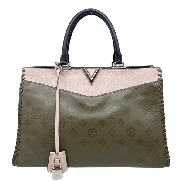 LOUIS VUITTON Very Zipped Monogram Leather Tote Shoulder Bag Green