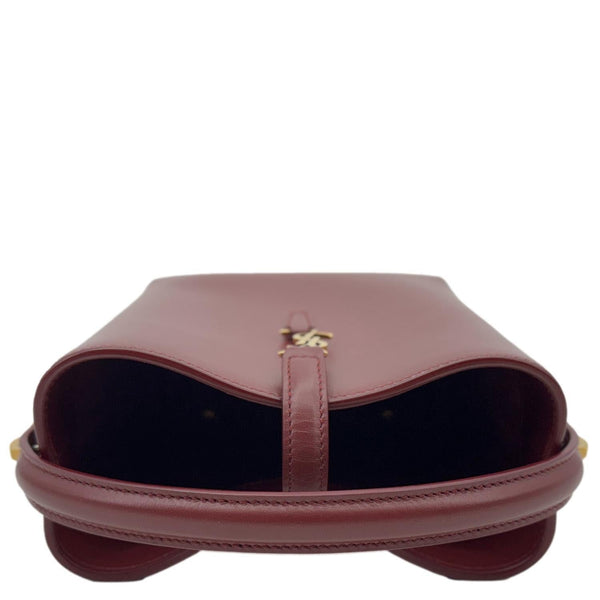 YVES SAINT LAURENT Le 37 Mini Shiny Leather Bucket Bag Burgundy