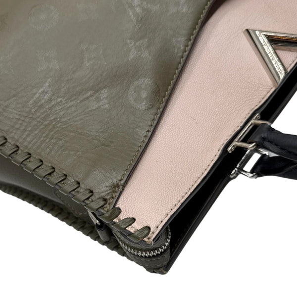 LOUIS VUITTON Very Zipped Monogram Leather Tote Shoulder Bag Green