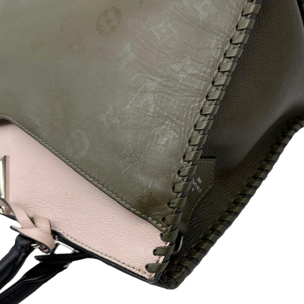 LOUIS VUITTON Very Zipped Monogram Leather Tote Shoulder Bag Green