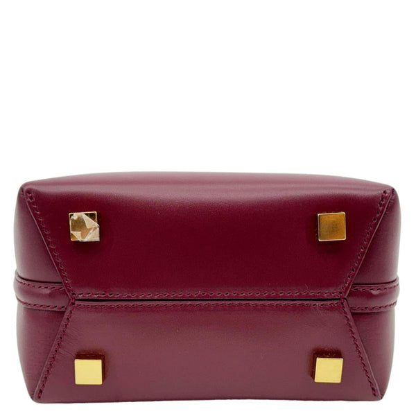 YVES SAINT LAURENT Le 37 Mini Shiny Leather Bucket Bag Burgundy