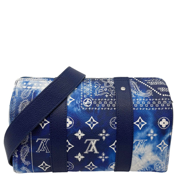LOUIS VUITTON City Keepall Bandouliere Monogram Bandana Leather Shoulder Bag Blue