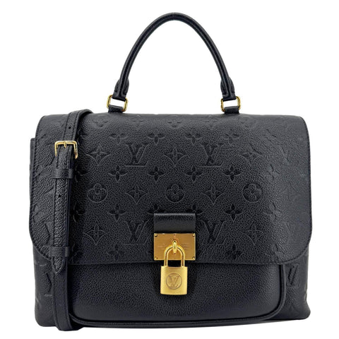 LOUIS VUITTON Marignan Empreinte Leather Shoulder Bag Black