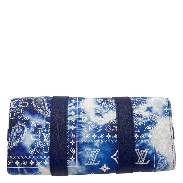 LOUIS VUITTON City Keepall Bandouliere Monogram Bandana Leather Shoulder Bag Blue