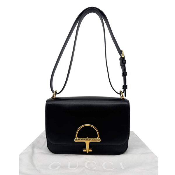 GUCCI Siena Leather Shoulder Bag Black 846705
