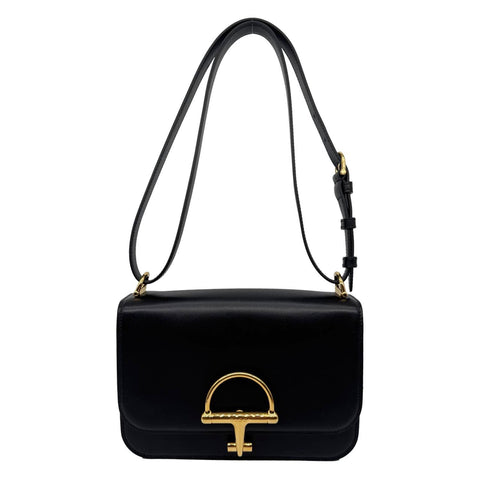GUCCI Siena Leather Shoulder Bag Black 846705