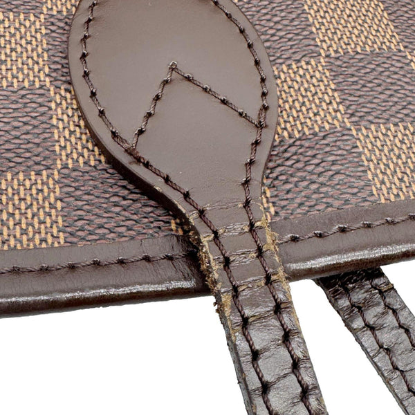 LOUIS VUITTON Neverfull MM Damier Ebene Tote Bag Brown