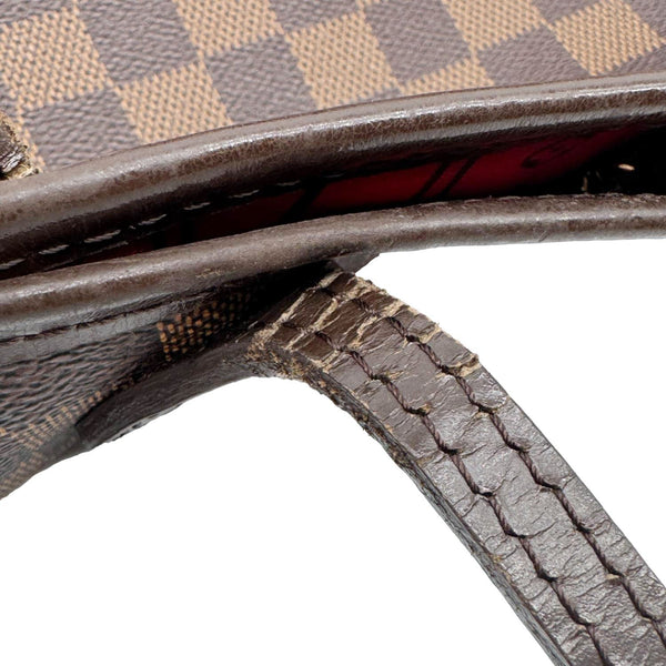 LOUIS VUITTON Neverfull MM Damier Ebene Tote Bag Brown