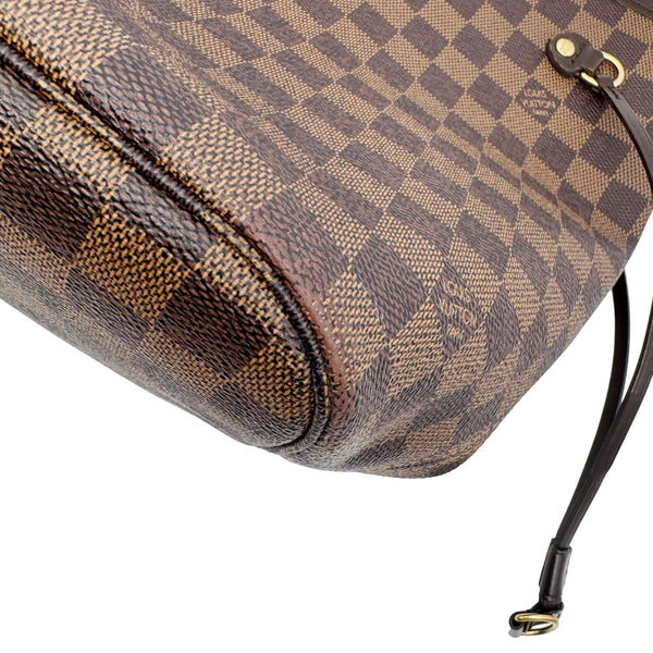 LOUIS VUITTON Neverfull MM Damier Ebene Tote Bag Brown